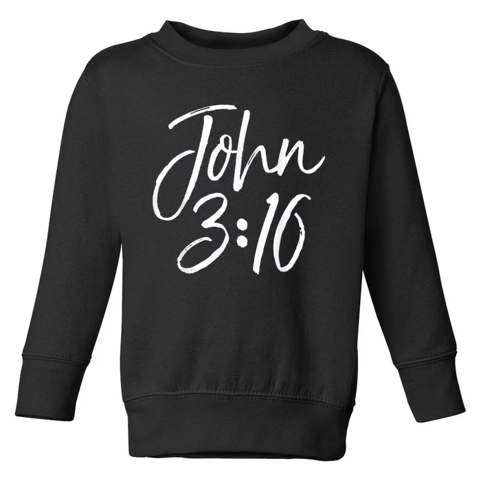 Christian Bible Verse Gift Scripture Reference John 3:16 Toddler Sweatshirt