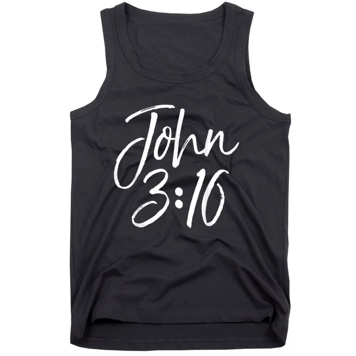 Christian Bible Verse Gift Scripture Reference John 3:16 Tank Top