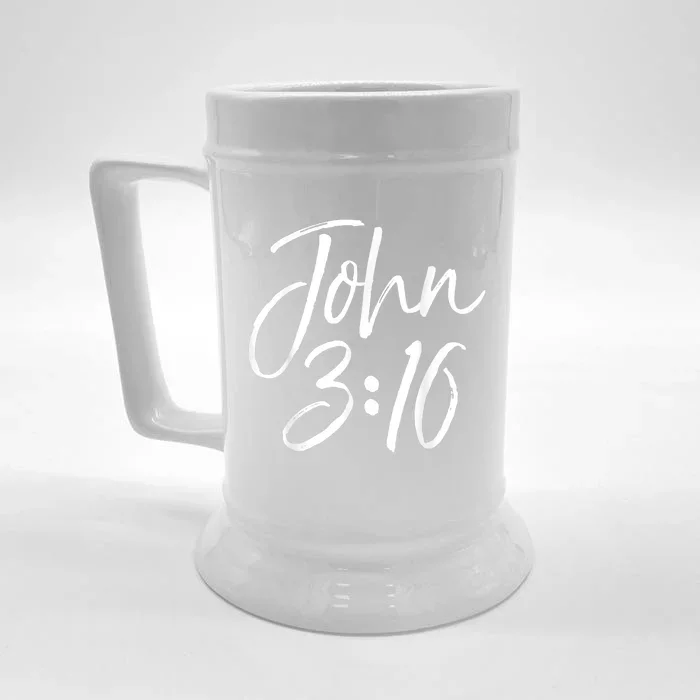 Christian Bible Verse Gift Scripture Reference John 3:16 Front & Back Beer Stein