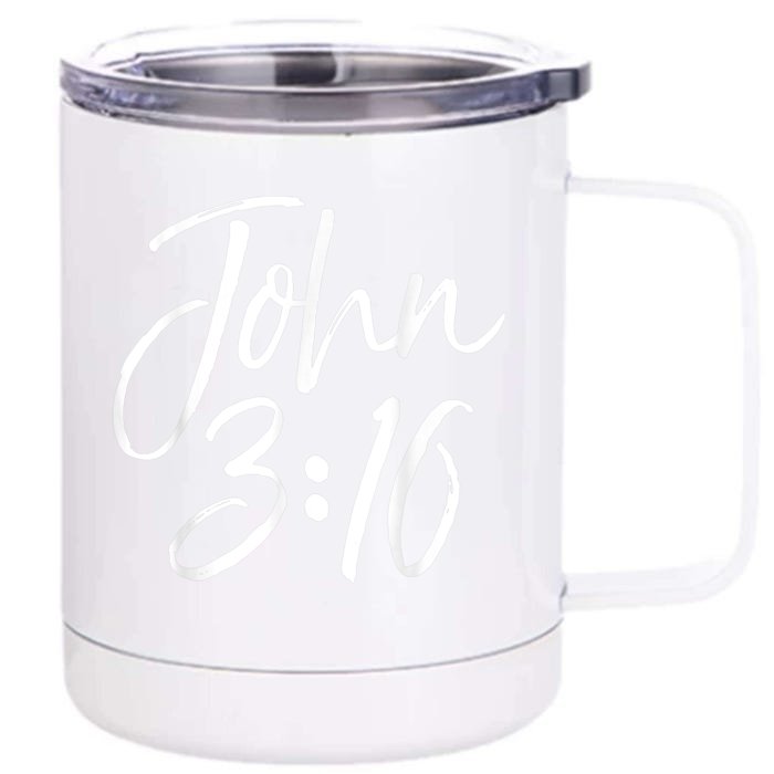 Christian Bible Verse Gift Scripture Reference John 3:16 Front & Back 12oz Stainless Steel Tumbler Cup