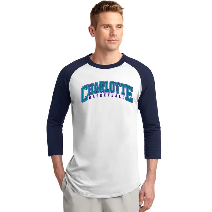 Charlotte Basketball Varsity Baseball Sleeve Shirt