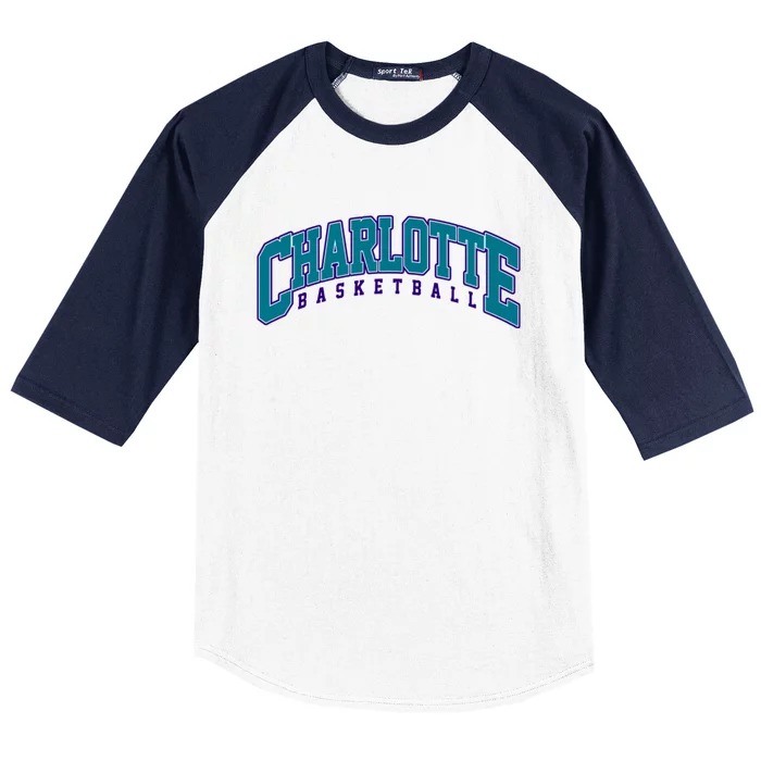 Charlotte Basketball Varsity Baseball Sleeve Shirt