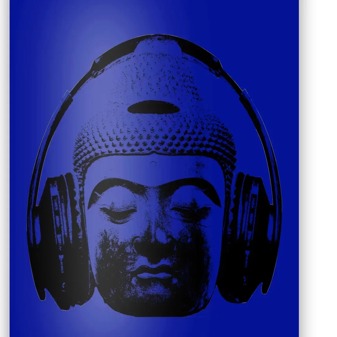 Chilling Buddha With Headphones Music Dj Great Gift Poster