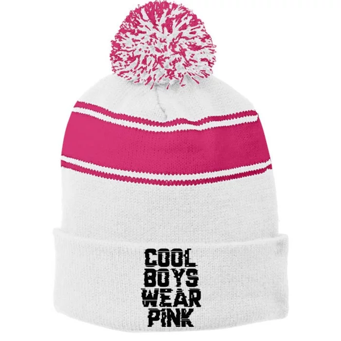 Cool B.O.Y.S Wear P.I.N.K Stripe Pom Pom Beanie