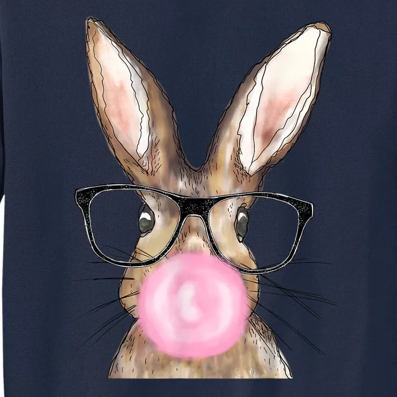 Cute Bunny With Glasses Bubblegum Easter Day Tall Sweatshirt