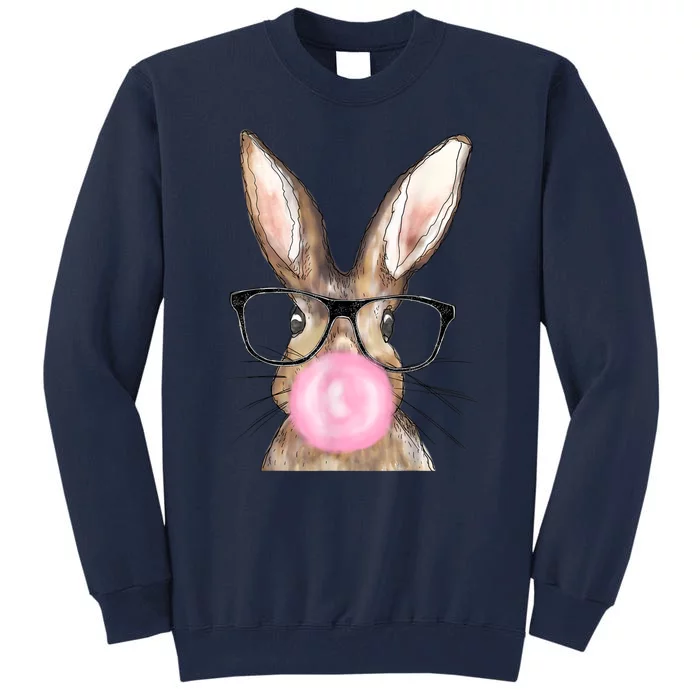 Cute Bunny With Glasses Bubblegum Easter Day Tall Sweatshirt