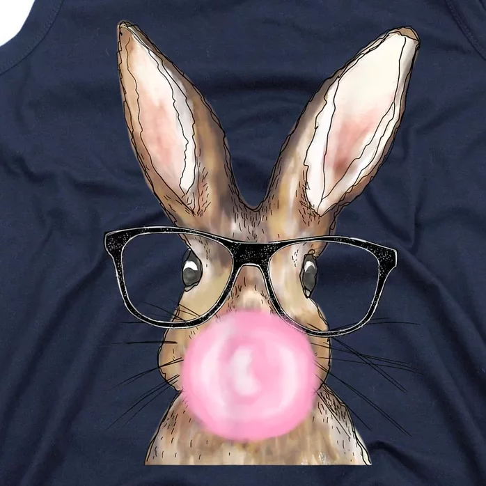 Cute Bunny With Glasses Bubblegum Easter Day Tank Top