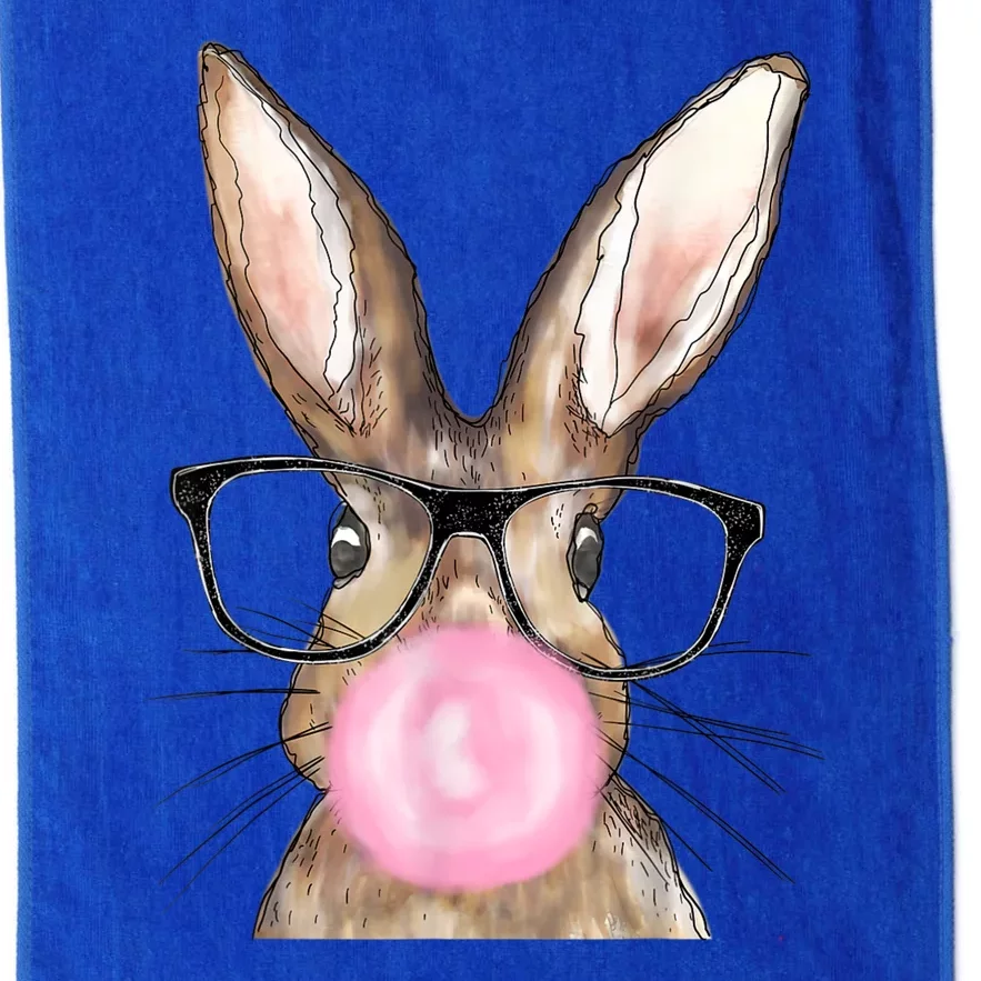 Cute Bunny With Glasses Bubblegum Easter Day Platinum Collection Golf Towel