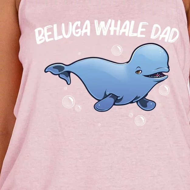 Cool Beluga Whale For Dad Father Orca Whales Save The Ocean Gift Women's Knotted Racerback Tank