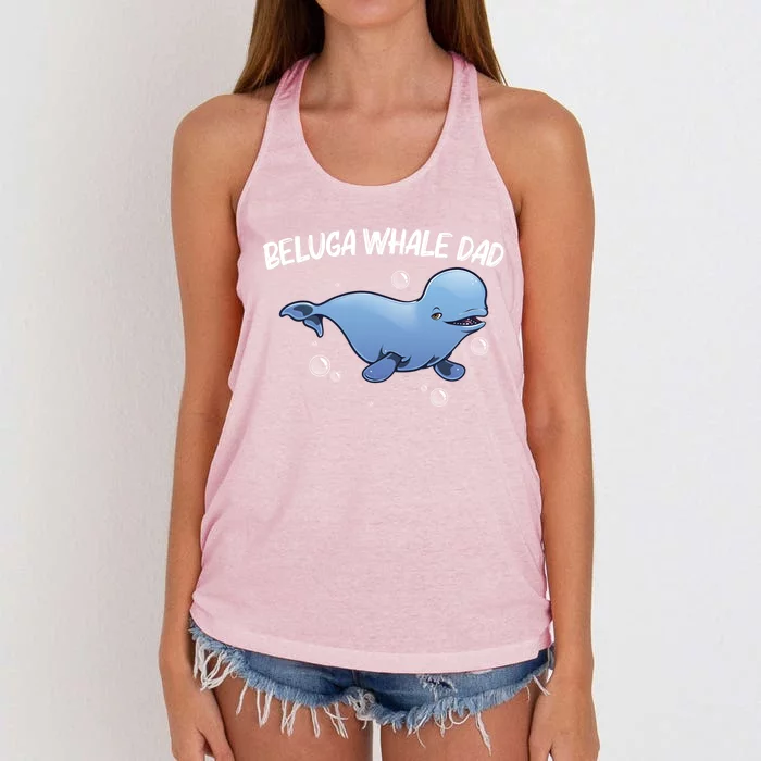 Cool Beluga Whale For Dad Father Orca Whales Save The Ocean Gift Women's Knotted Racerback Tank