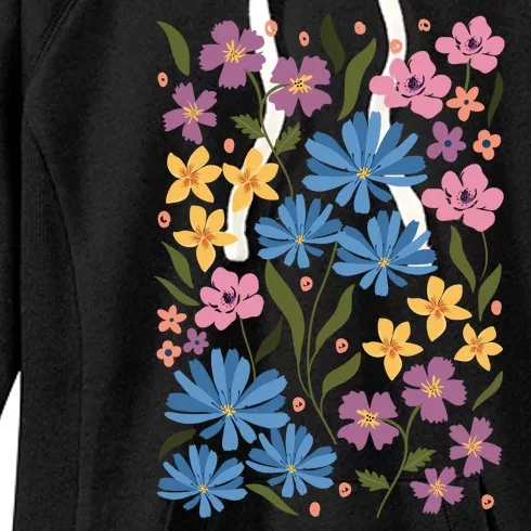 Cute Boho Wildflower Floral Pattern Women's Fleece Hoodie