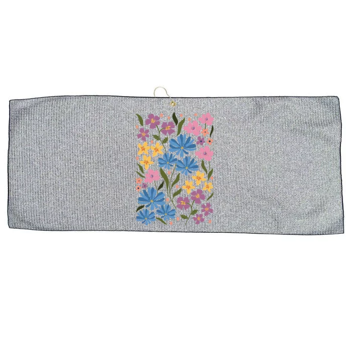 Cute Boho Wildflower Floral Pattern Large Microfiber Waffle Golf Towel