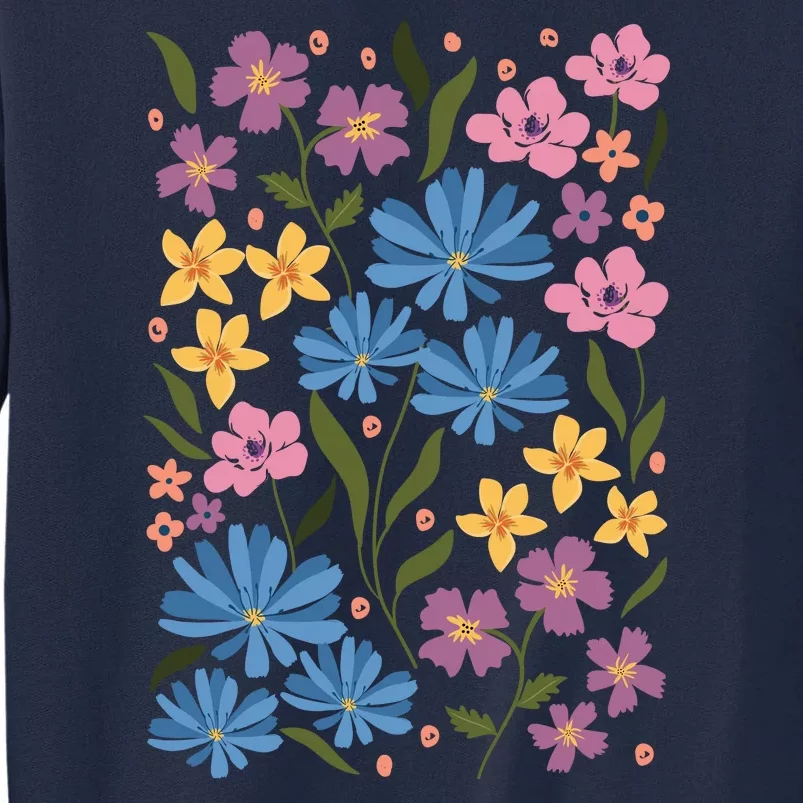 Cute Boho Wildflower Floral Pattern Tall Sweatshirt