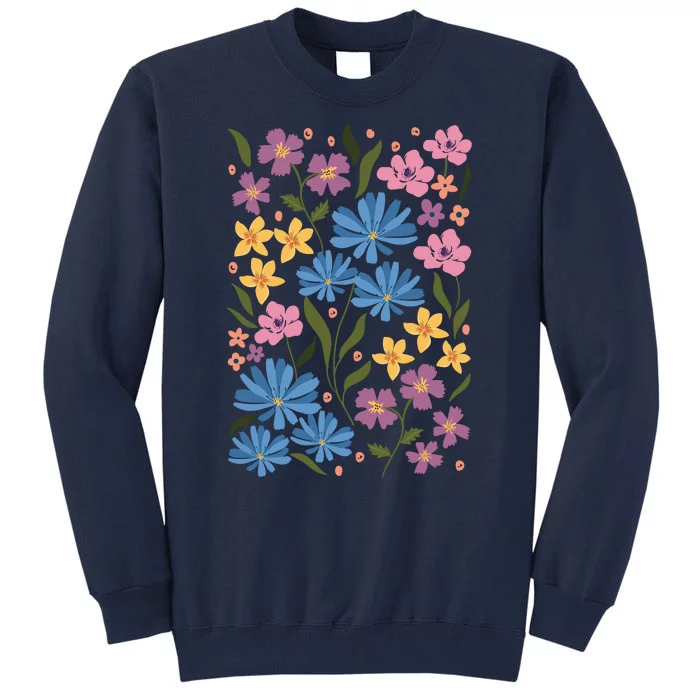 Cute Boho Wildflower Floral Pattern Tall Sweatshirt