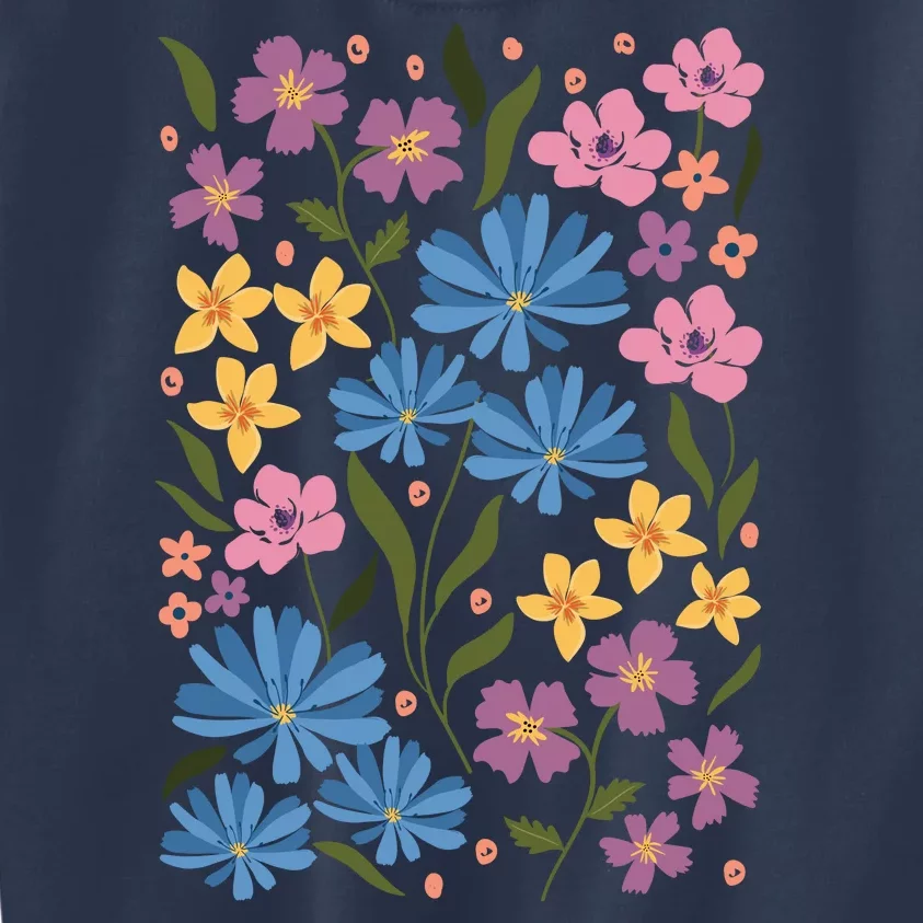 Cute Boho Wildflower Floral Pattern Kids Sweatshirt