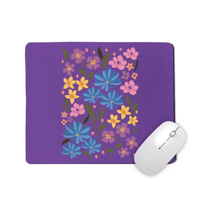 Cute Boho Wildflower Floral Pattern Mousepad