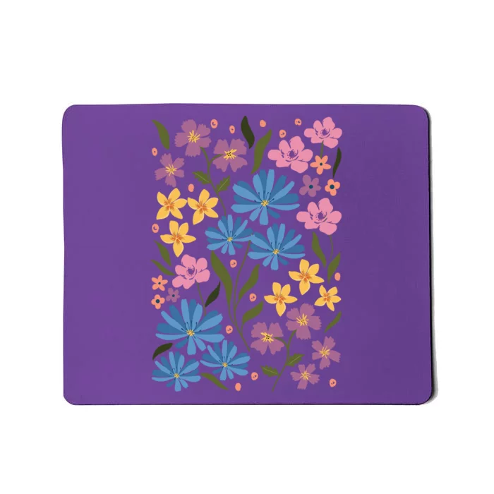 Cute Boho Wildflower Floral Pattern Mousepad