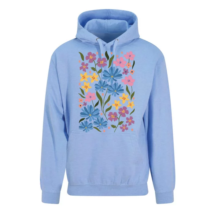 Cute Boho Wildflower Floral Pattern Unisex Surf Hoodie