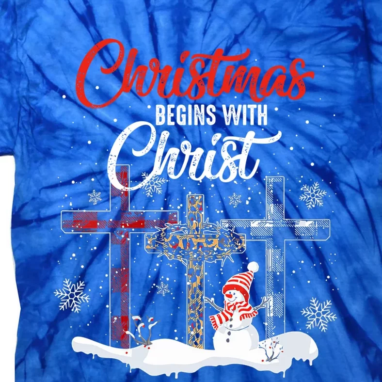 Christmas Begins With Christ Snow Christian Faith Xmas Cute Gift Tie-Dye T-Shirt