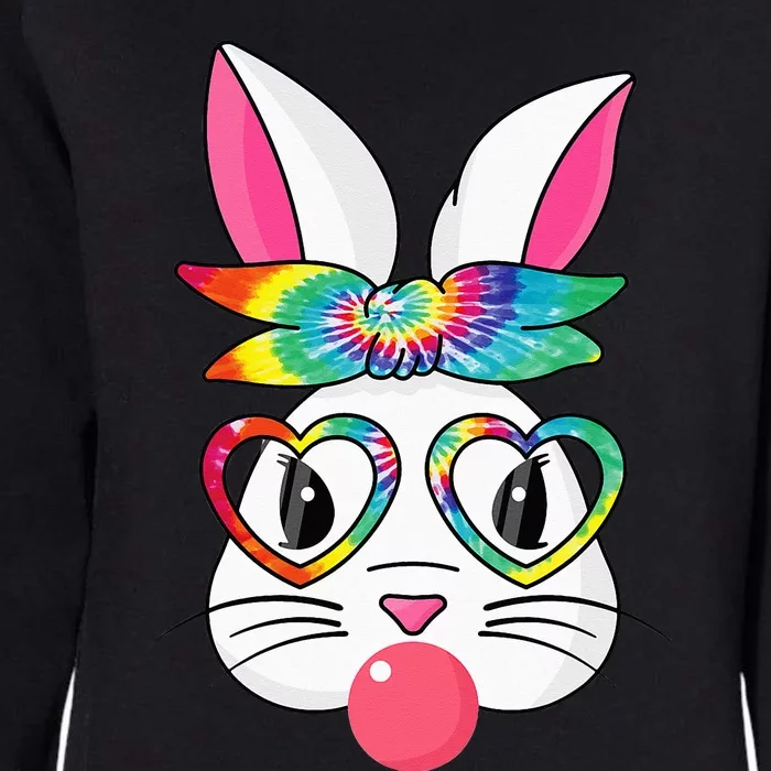 Cute Bunny With Tie Dye Bandana Heart Glasses Easter Day Womens California Wash Sweatshirt