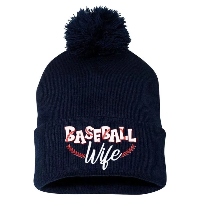 Cute Baseball Wife Pom Pom 12in Knit Beanie