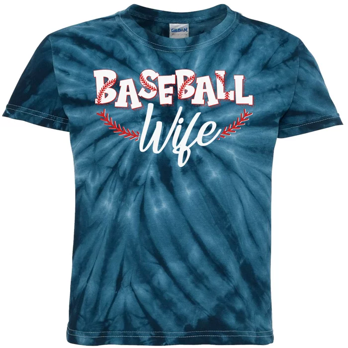 Cute Baseball Wife Kids Tie-Dye T-Shirt