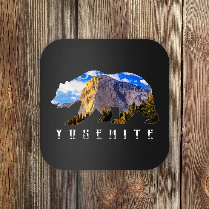 California Bear With Yosemite National Park Image Souvenir Coaster