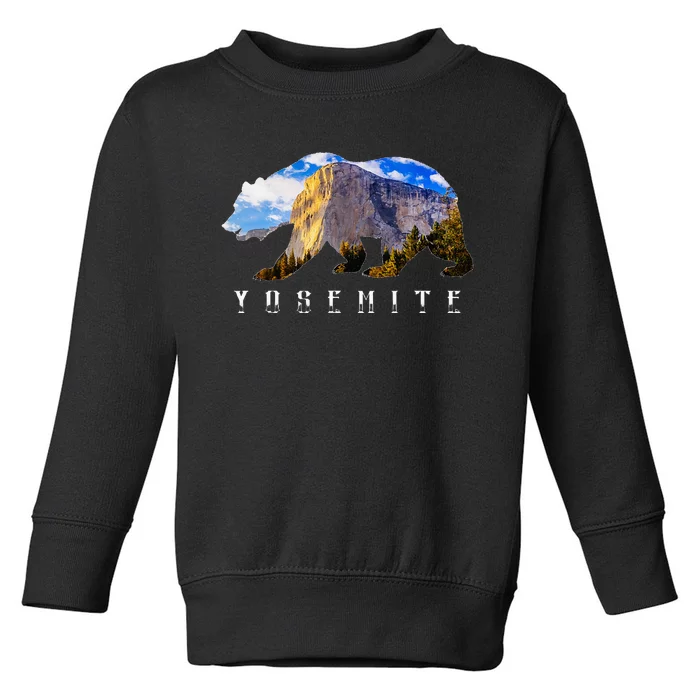 California Bear With Yosemite National Park Image Souvenir Toddler Sweatshirt