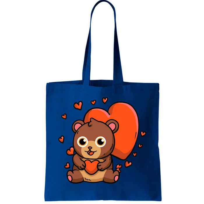 Cute Bear With Hearts Bear Lovers Valentine's Day Gift Tote Bag