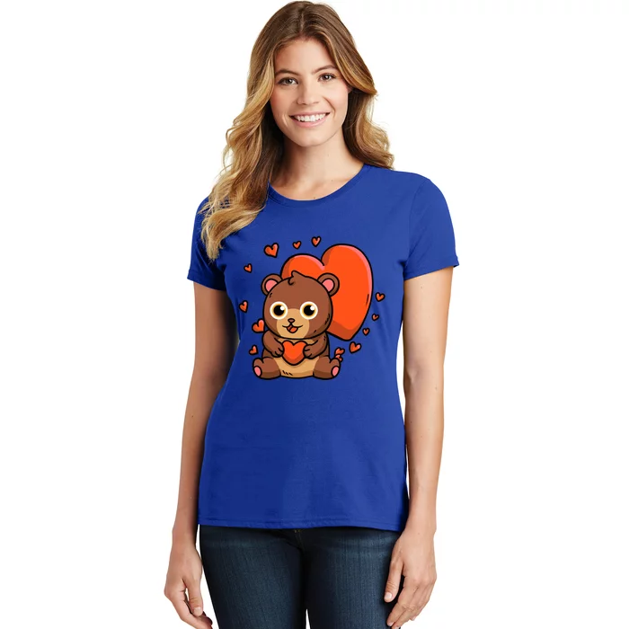 Cute Bear With Hearts Bear Lovers Valentine's Day Gift Women's T-Shirt