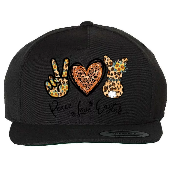 Cute Bunny With Sunflower Mom Peace Love Easter Great Gift Wool Snapback Cap