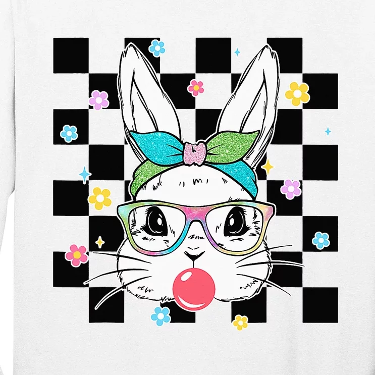 Cute Bunny With Bandana Glasses Bubblegum Long Sleeve Shirt