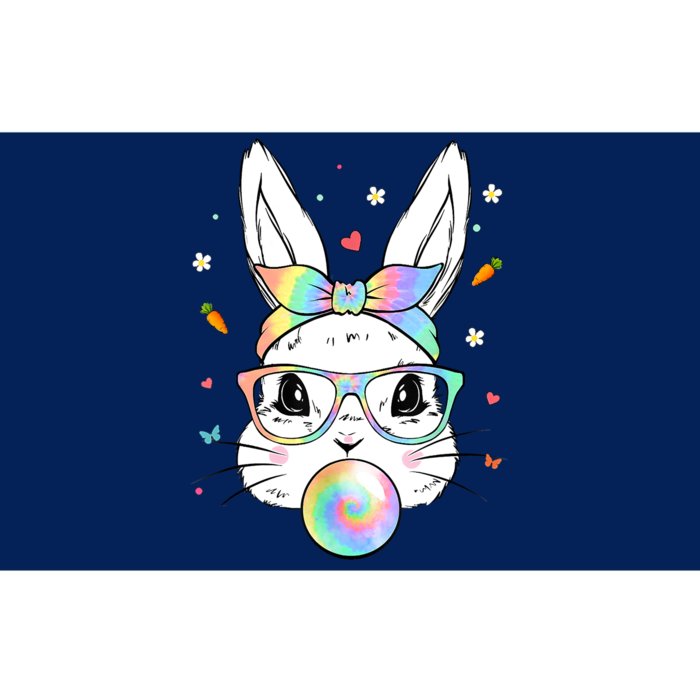 Cute Bunny With Tie Dye Glasses Bubblegum Easter Day Bumper Sticker