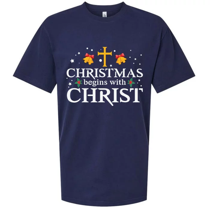 Christmas Begins With Christ Sueded Cloud Jersey T-Shirt