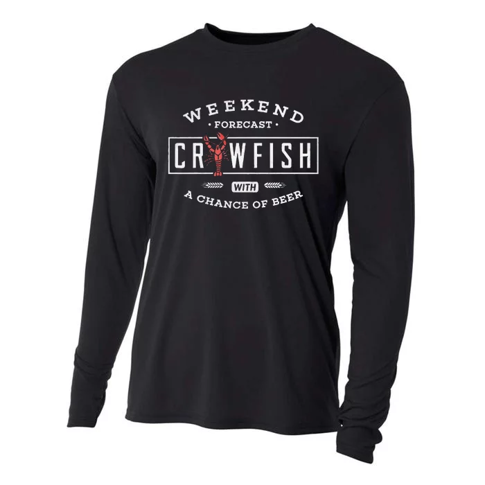 Crawfish Boil Weekend Forecast Cajun And Beer Party Cooling Performance Long Sleeve Crew