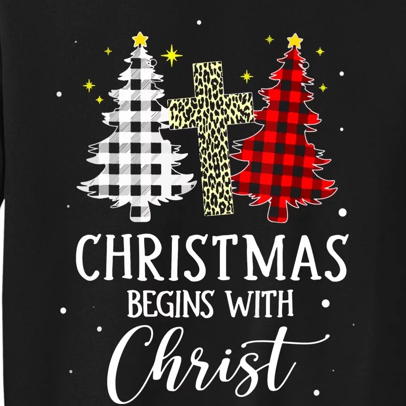 Christmas Begins With Christ Jesus Cross Christian Jesus Cross Christian Sweater Sweatshirt