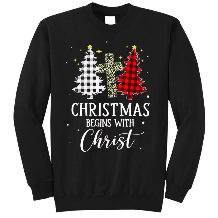 Christmas Begins With Christ Jesus Cross Christian Jesus Cross Christian Sweater Sweatshirt