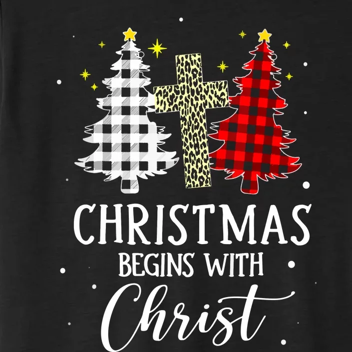 Christmas Begins With Christ Jesus Cross Christian Jesus Cross Christian Sweater ChromaSoft Performance T-Shirt