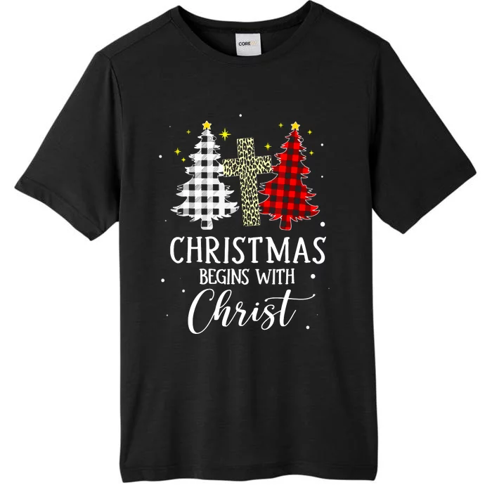 Christmas Begins With Christ Jesus Cross Christian Jesus Cross Christian Sweater ChromaSoft Performance T-Shirt