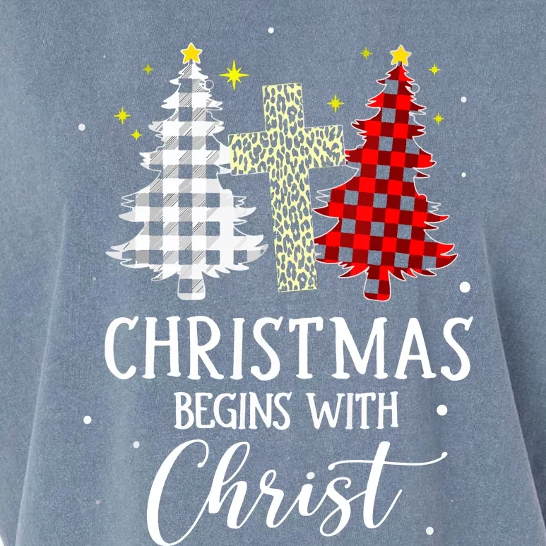 Christmas Begins With Christ Jesus Cross Christian Jesus Cross Christian Sweater Garment-Dyed Women's Muscle Tee