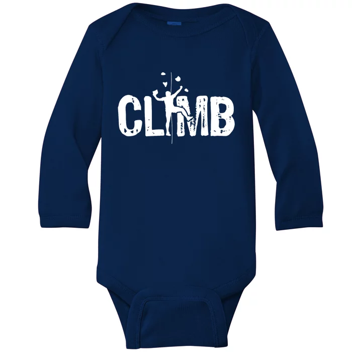 Climb Bouldering Wall Climber Rock Climbing Mountaineer Baby Long Sleeve Bodysuit