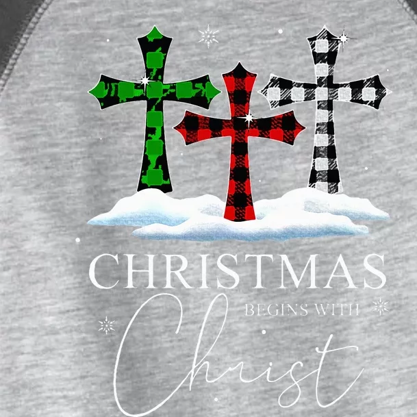 Christmas Begins With Christ Jesus Cross Christian Pajama Toddler Fine Jersey T-Shirt