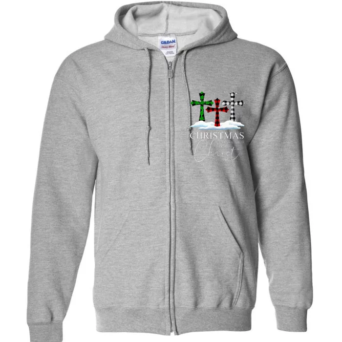 Christmas Begins With Christ Jesus Cross Christian Pajama Full Zip Hoodie