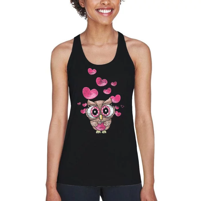 Cute Bird Women Girls Kids Owl Women's Racerback Tank