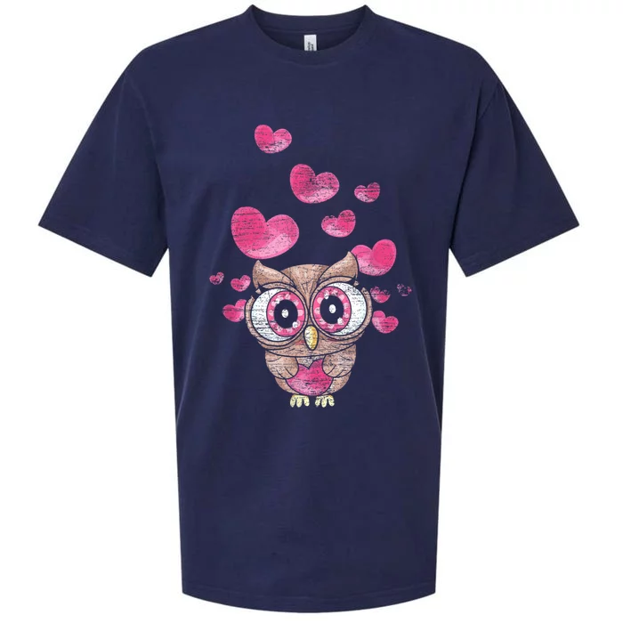 Cute Bird Women Girls Kids Owl Sueded Cloud Jersey T-Shirt