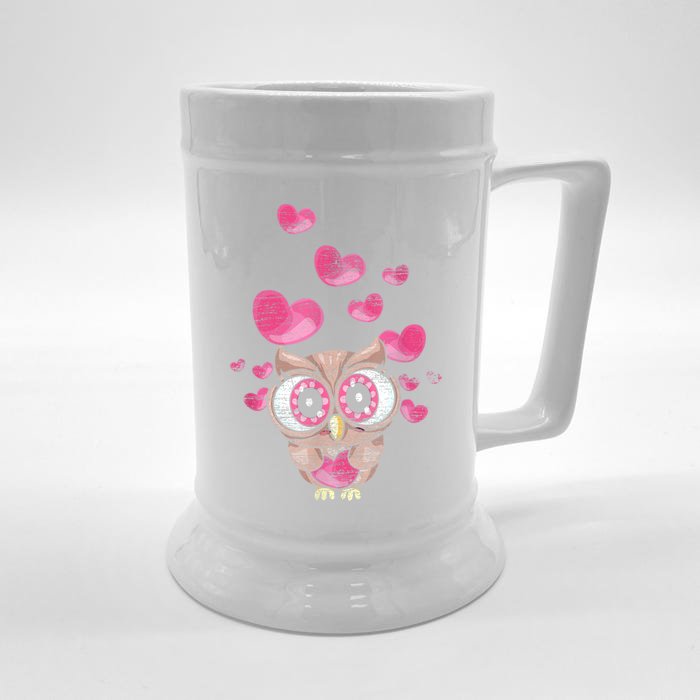 Cute Bird Women Girls Kids Owl Front & Back Beer Stein