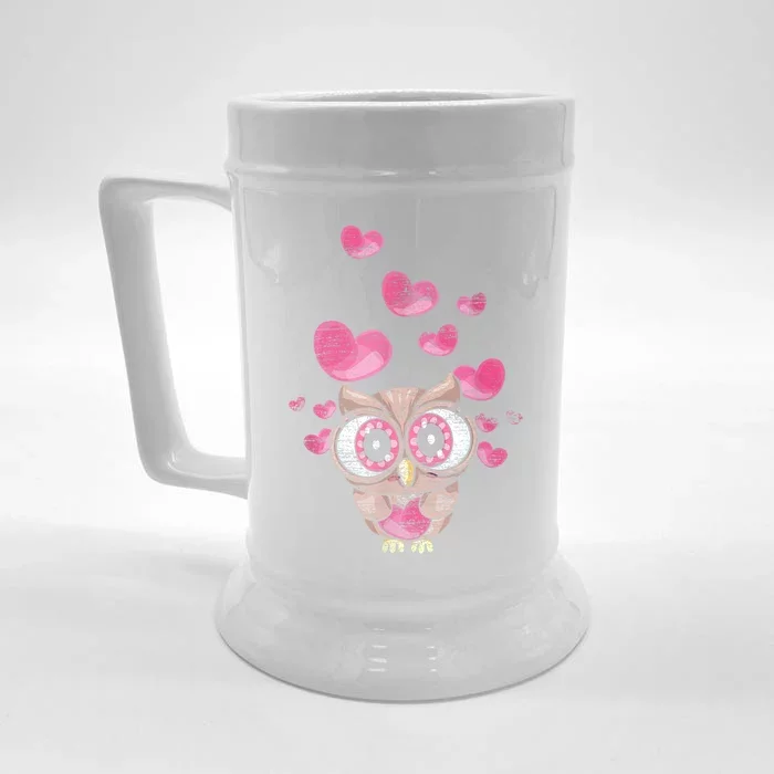 Cute Bird Women Girls Kids Owl Front & Back Beer Stein