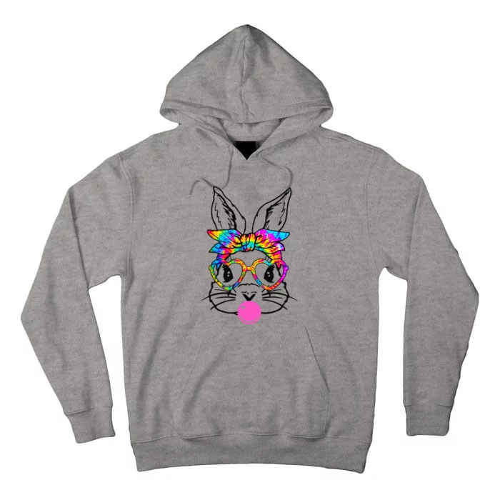 Cute Bunny With Bandana Heart Glasses Bubblegum Easter Day Tall Hoodie