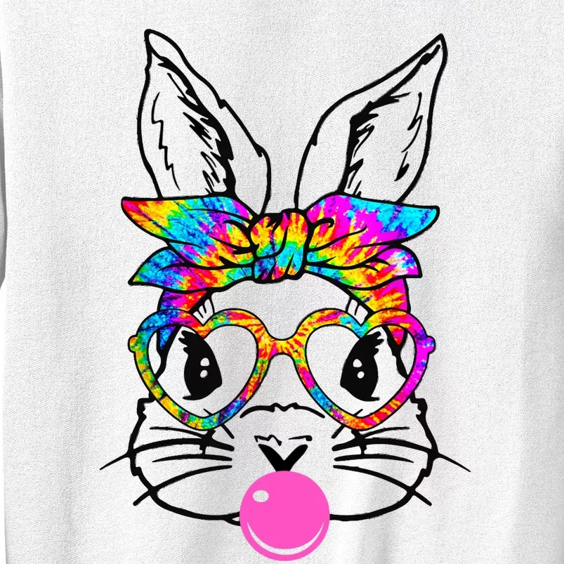 Cute Bunny With Bandana Heart Glasses Bubblegum Easter Day Sweatshirt