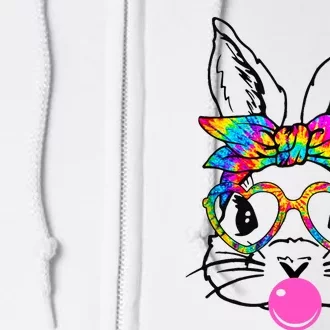 Cute Bunny With Bandana Heart Glasses Bubblegum Easter Day Full Zip Hoodie